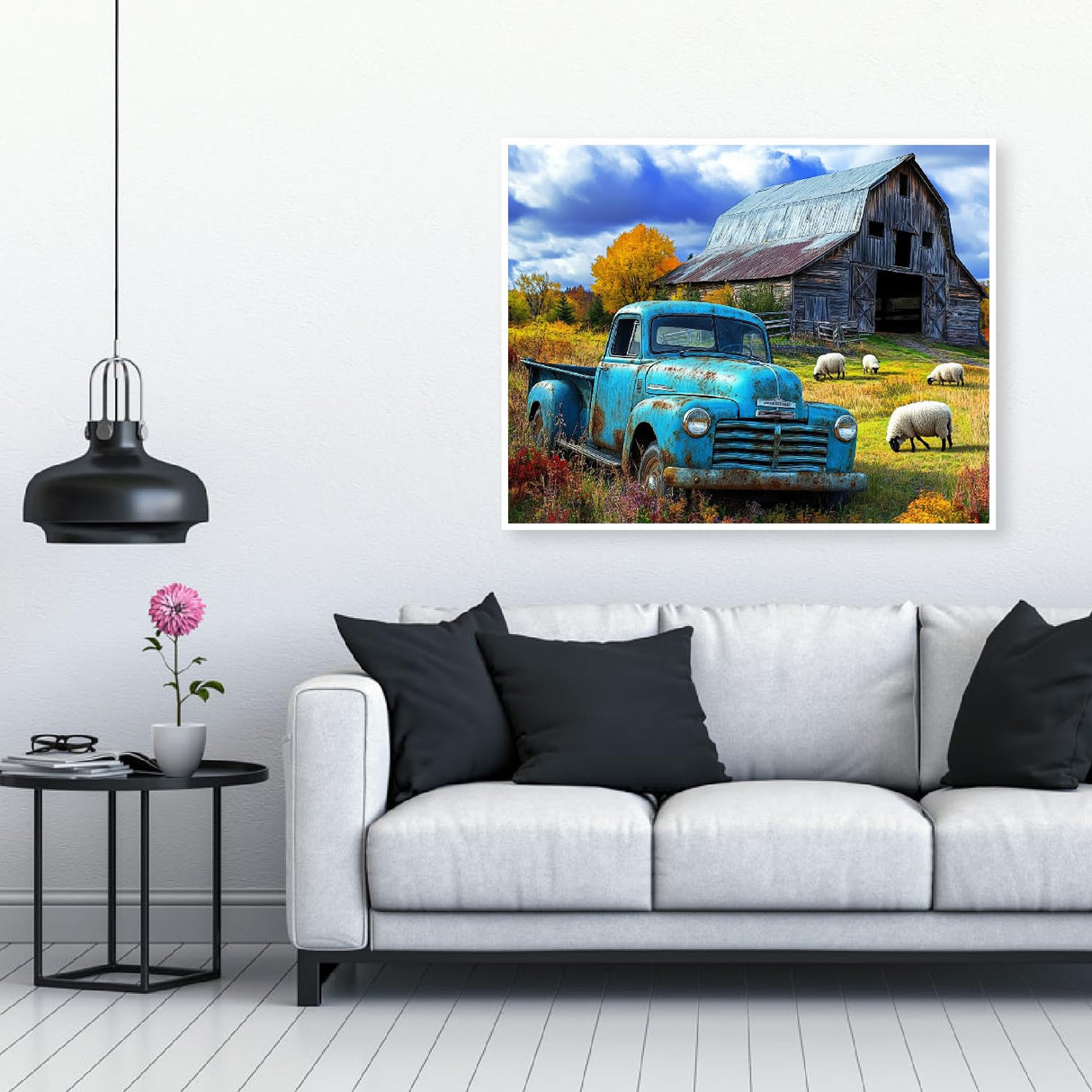 VividMeng Truck Diamond Art Kits for Adults,Rural Diamond Painting Kit for Adults,DIY Full Drill Diamond Painting Truck Gem Art and Crafts 16x12inch VividMeng