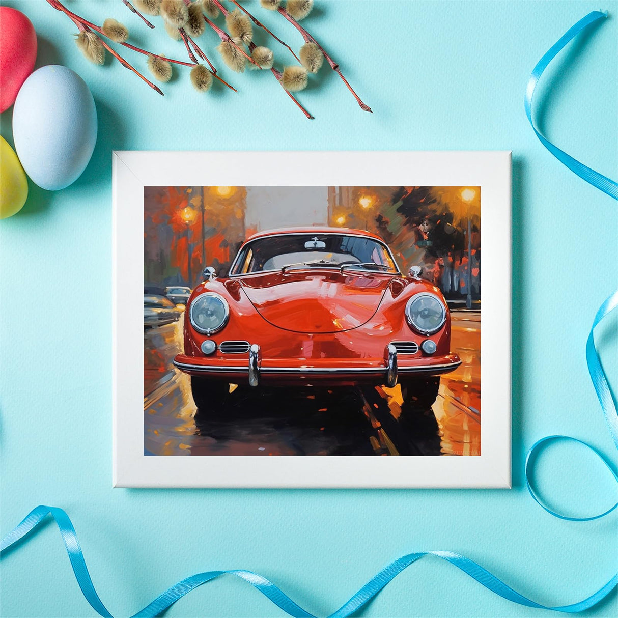 ZUVRDIAI Paint by Numbers Canvas Painting Set, Retro Car Sports Car, DIY Adult Paint by Number Kits on Canvas, Drawing Paintwork with Paintbrushes, 40x50cm ZUVRDIAI