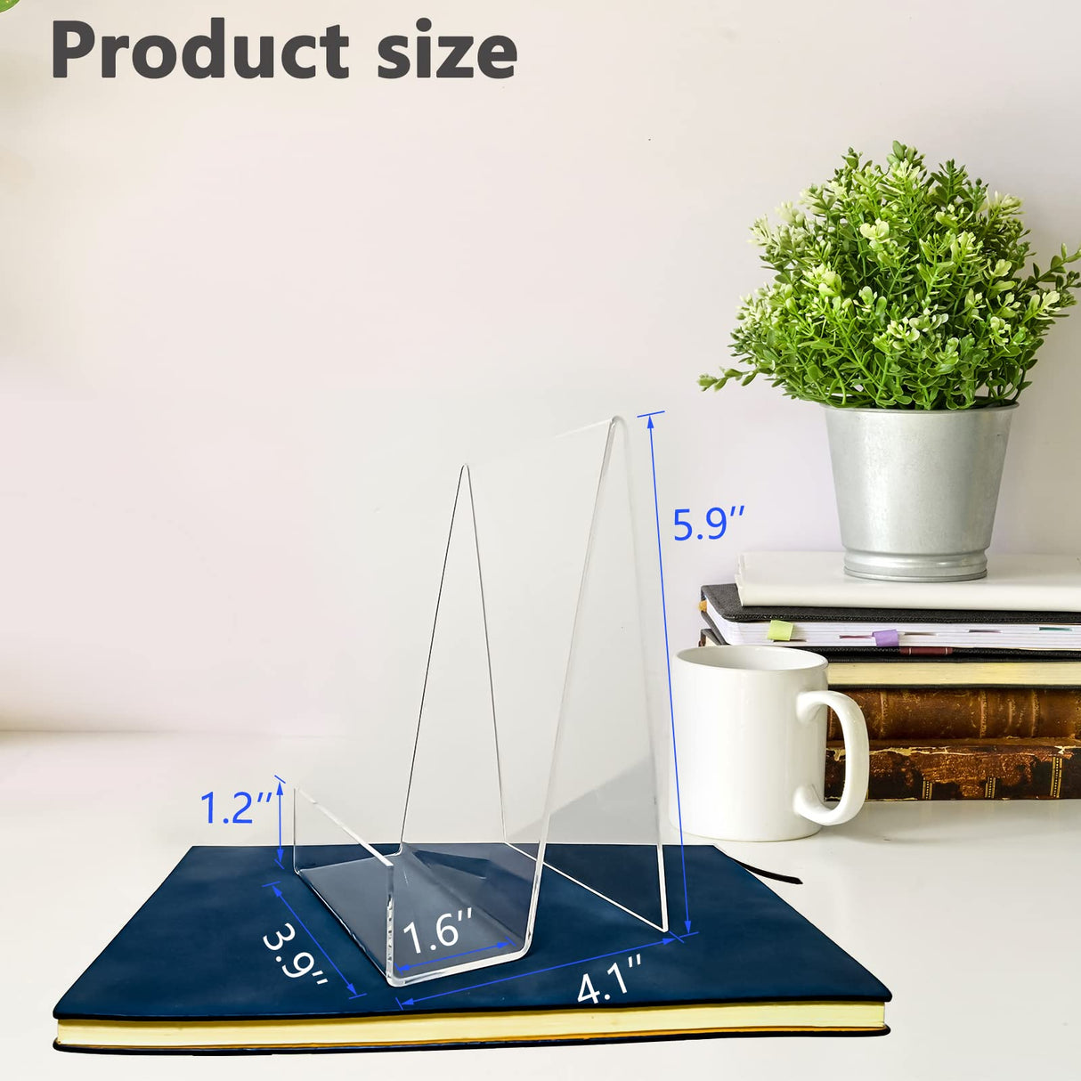 6'' x 4'' Acrylic Book Display Stand Clear Easel with Ledge Tablet Holder for Displaying Books, Pictures, Notebooks, CDs, Artworks, etc (Large) (6) Bovbazo