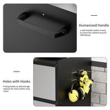 LCAOPC Metal Garage Storage Cabinet with Wheels, Lockable Rolling Tool Chest with Wheels, Tool Cabinet on Wheels, Utility Cabinet for Home, Office, Garage and Workshop, Black & Gray LCAOPC