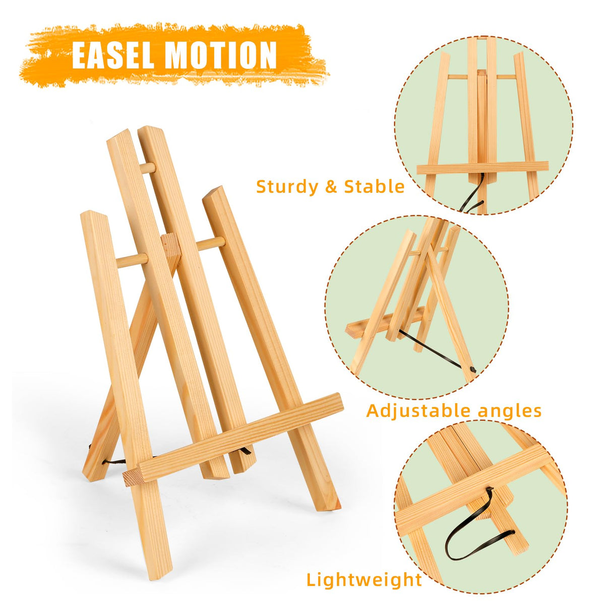 idoobi 16 Pack 11.8" Wooden Easel, Easel Stand for Painting, Tabletop Easel for Artist/Students/Beginners, Portable Canvas Photo Picture Sign Holder idoobi