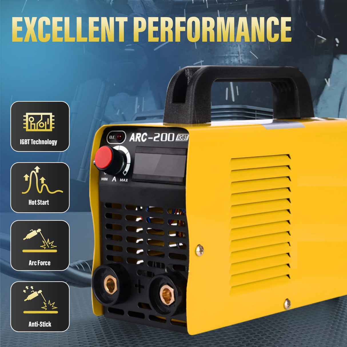Welding Machine, 110V Plug, 200Amp Power,Beginner Welder With Display LCD Use Welding Rod Equipment Tools Accessorie S7