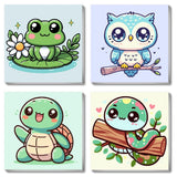 4 Pack Paint by Number Kits for Adults,Animals Painting by Numbers for Adults Framed, DIY Animal Oil Painting Suitable for Home Decoration (8x8inch) Generic