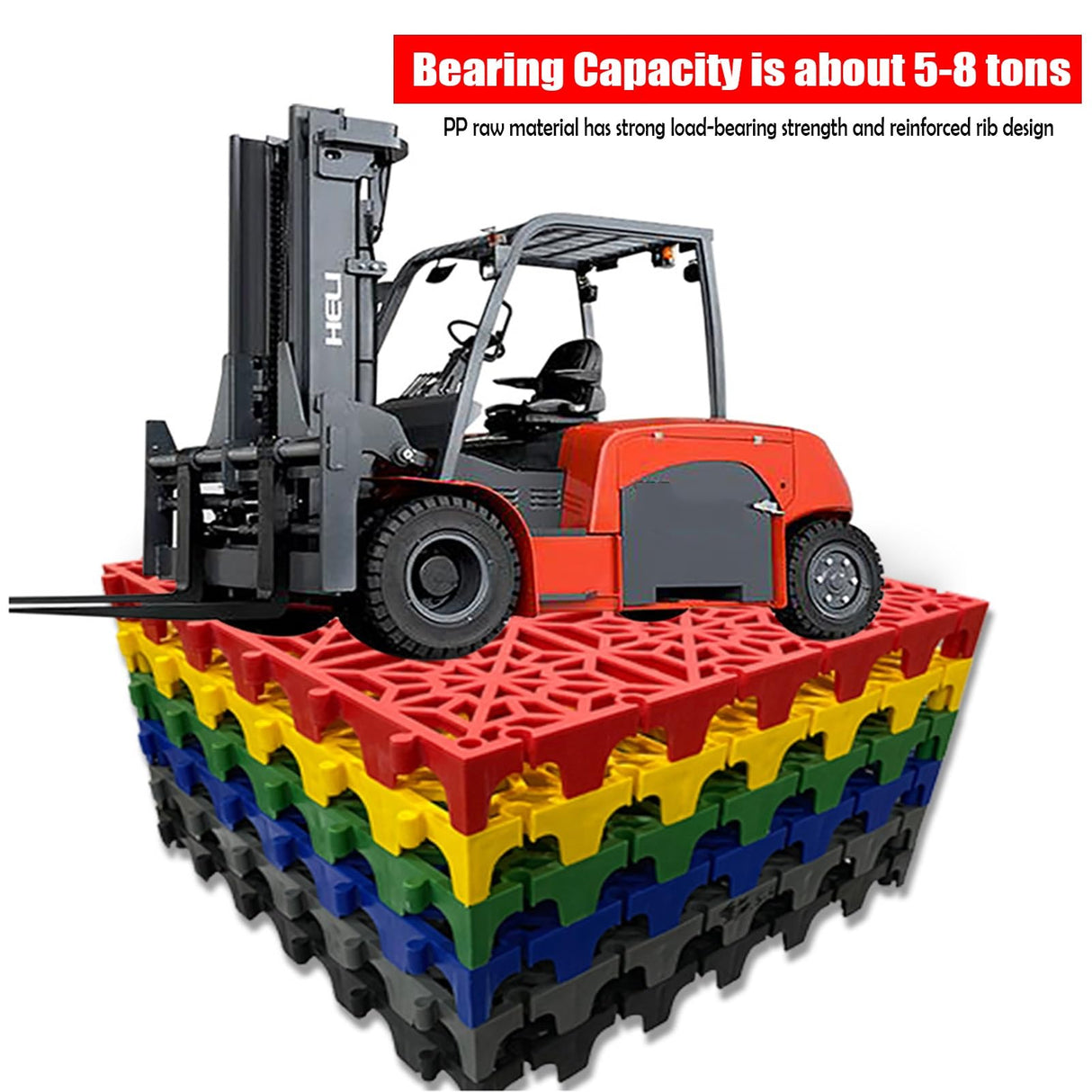 Interlocking Grille Floor Tiles with Drain Holes, 15.7x15.7in Garage Floor Tiles Interlocking Outdoor Car Wash Non Slip Splicing Mats for Patio, Pool, Balcony, Yard(40x40x3cm-4pcs) YIQIFLY