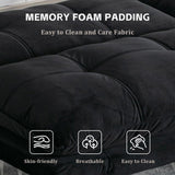 SoarTalent 67” Velvet Futon Sofa Bed Convertible Small Upholstered Couch 2-Seat Loveseat Sleeper with Adjustable Backrest and Armrest for Small Space Apartment,Gaming Room,Office(Black) SoarTalent