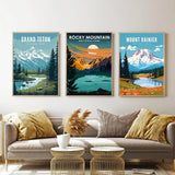 HOIYLDS 3 Pack Paint by Number for Adults Framed Canvas, National Park DIY Arts and Crafts for Adults Beginner with Wooden Easel, Paint Brushes, Acrylic Paint Set for Home Wall Decor, 9 * 12 Inch HOIYLDS