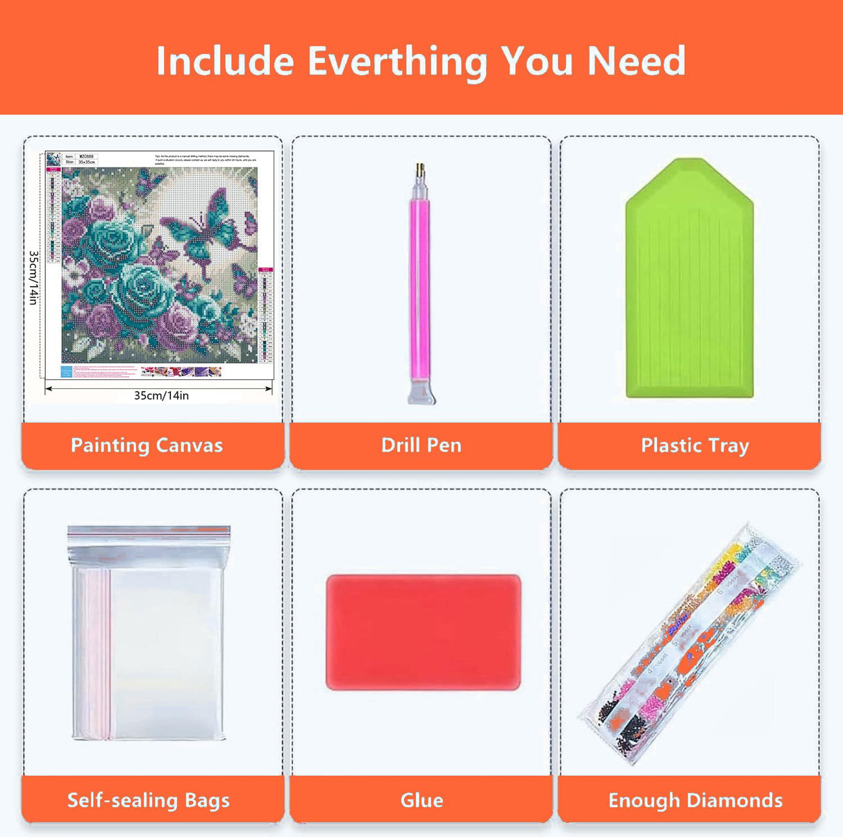 Axquilon Butterfly Diamond Art Kits for Adults - Rose Diamond Painting Kits for Adults Beginner, DIY 5D Full Drill Gem Art for Home Wall Decor 14x14 inch Axquilon