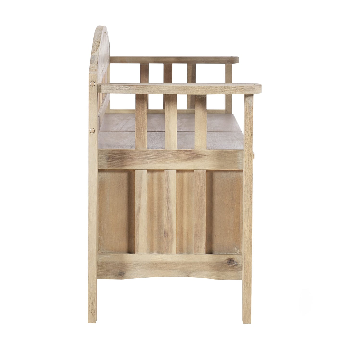 Linon Natural Washed Storage Frankie Bench, Seat Height of 18" - WoodArtSupply