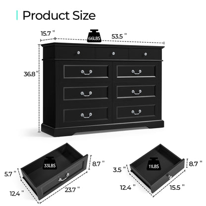 LINSY HOME Drawers Dresser for Bedroom, Wood Bedroom Dresser Farmhouse Drawer Chest, Tall Dresser for Closet, Dressers Organizer for Living Room, Closet, Hallway - WoodArtSupply