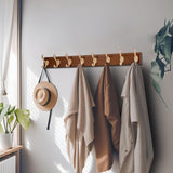 ZAYBOD Rustic Coat Hooks Wall Mount, Large 39.4 Inch Long Coat Rack for Garage & Entryway, Heavy Duty Organizer with 8 Hooks, Farmhouse Wooden Wall Decor for Jackets, Hats, Bags ZAYBOD