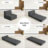 ANONER Fold Out Chair Bed Memory Foam with Pillow Futon Couch Folding Sleeper Chair, Convertible Chair Bed Dark Gray, Single Size ANONER