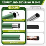 HIRALIY Cucumber Trellis for Climbing Plants Outdoor, 5 ft Tall Metal Garden Trellis, Arch Tunnel for Tomato Grape Vine Vegetables, Plant Support Archway for Garden Raised Bed, Green HIRALIY