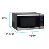 Avanti MT09V3S Microwave Oven 900-Watts Compact with 10 Power Levels and 6 Pre Cooking Settings, Speed Defrost, Electronic Control Panel and Glass Turntable, 0.9 cubic feet, Metallic Avanti