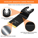 JTWEB Titanium Oscillating Tool Blade, 10PCS Oscillating Saw Blades Metal Cutting Multi Tool Blades Kits Wood and Metal Nails Plastic, Multitool Blades for Dewalt Milwaukee Bosch Dremel Rockwell JTWEB