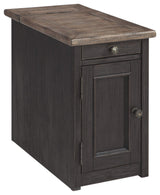 Signature Design by Ashley Tyler Creek Rustic Chair Side End Table with Pull-Out Tray & USB Ports, Brown Signature Design by Ashley