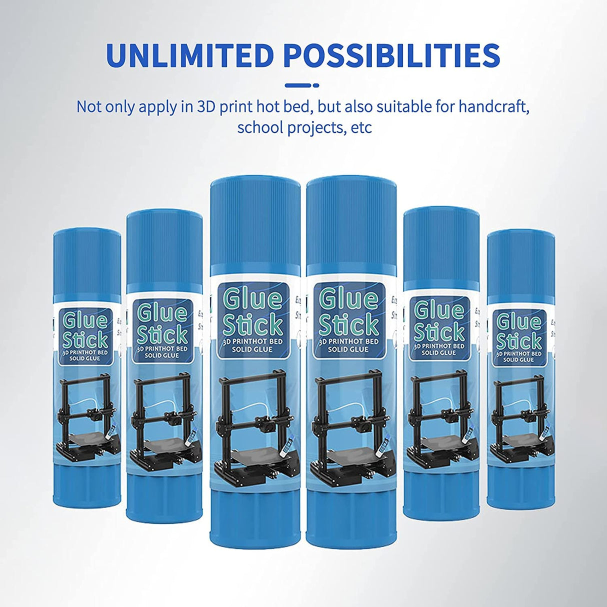 3D Printer Adhesive Glue All-in-One Anti-Warp PVP Solid Glue Stick for Hot or Cold Bed Build Surface (3pcs) Generic