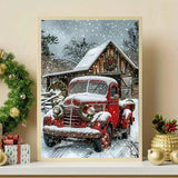 GEMFAMILY Winter Car Diamond Art Kits for Adults, 5D Diamond Painting Kits for Beginners,DIY Round Full Drill Diamond Painting Kits for Home Wall Decor 12 x 16 Inch GEMFAMILY