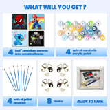 KOJEFCV 4 Pack Cartoon Paint by Number for Kids with Wooden Frame-Paint by Numbers for Kids Ages 4-8-12, DIY Paints with Numbers Easy Acrylic Oil Painting Kits for Home Wall Decor (8X8inch) KOJEFCV