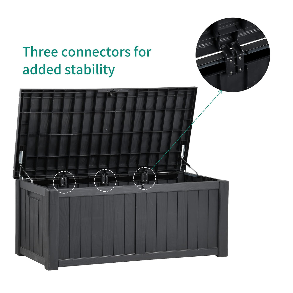 YITAHOME 120 Gallon Outdoor Storage Deck Box, Large Resin Patio Storage for Outdoor Pillows, Garden Tools and Pool-Supplies, Waterproof, Lockable (Black) YITAHOME