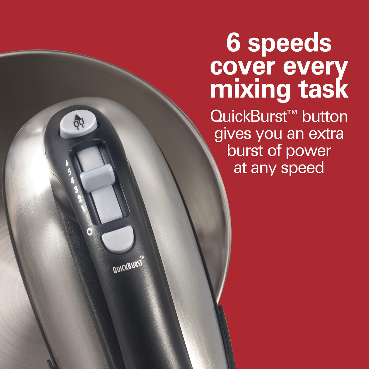 Hamilton Beach Classic Stand and Hand Mixer, 4 Quarts, 6 Speeds with QuickBurst, Bowl Rest, 290 Watts Peak Power, Black and Stainless Hamilton Beach