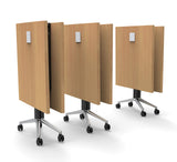 8 Person Conference Tables Meeting Seminar Fold Up Model 6727 1pc Color Beech X-Thick Tops, Luxury Chrome Base & Casters, Ready to Use. (Tables, Power Bars Included, Seating NOT Included) TeamWORK Tables
