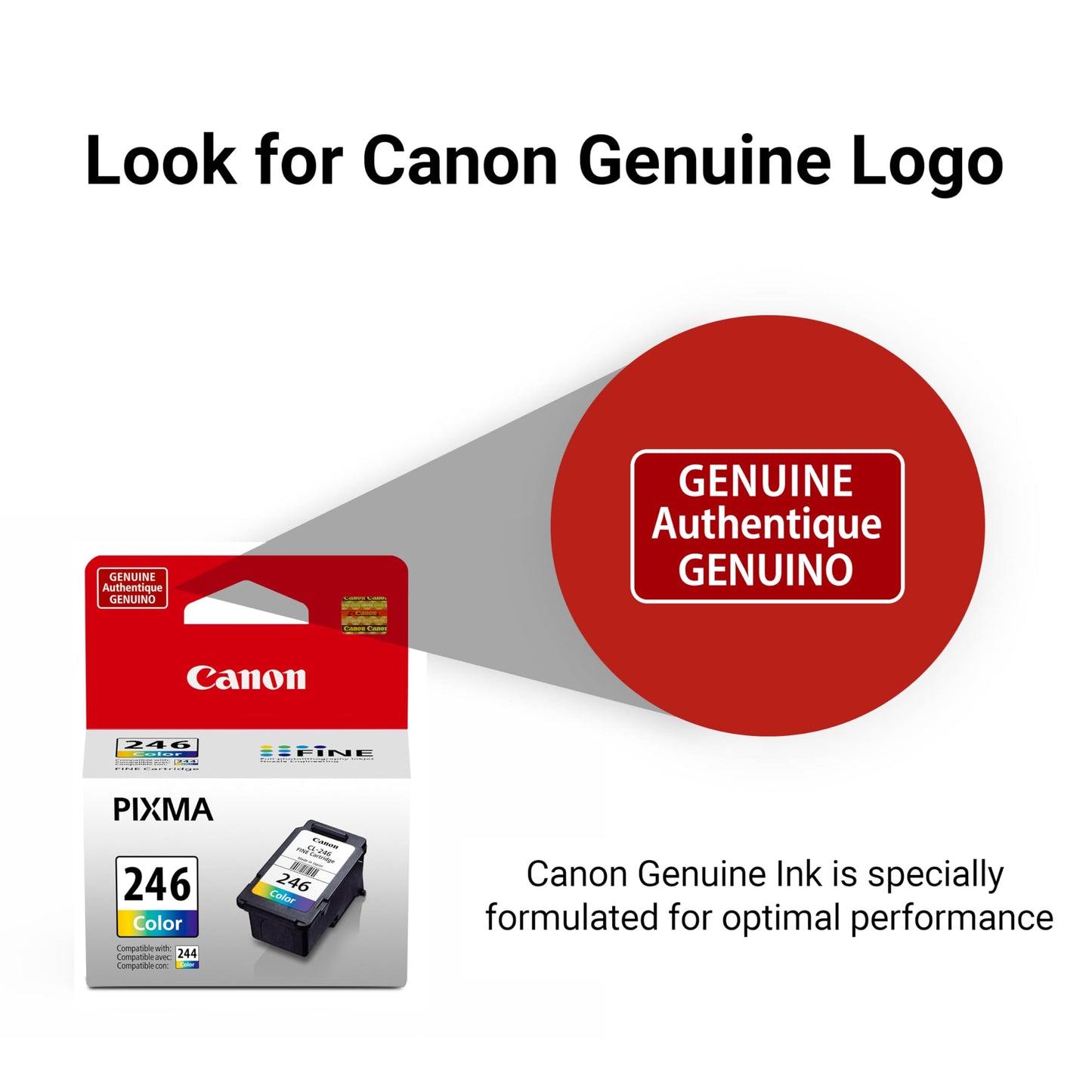 Canon CL-246 Genuine Color Ink Cartridge, Compatible with iP2820, MG2420/2924/2920/3020/2522/2525, MX492, TS3120/302/302a/202/202a/4520/3320