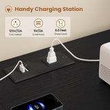 BTHFST LED TV Stand Dresser for Bedroom with Power Outlets, 55 inch Entertainment Center with 12 Drawers, Media Console Table for 32/45/55/60 inch TVs, Chest of Drawers for Bedroom, PU Black BTHFST