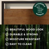 Zinus Suzanne Kingsize Bamboo & Metal Platform Bed Frame with Footboard - No Box Spring Needed, Easy Assembly Zinus