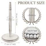 Farmhouse Paper Towel Holder Washed Beaded Paper Towel Stand Wood Paper Hanger Rack Standing Towel Roll Stand Organizer Paper Roll Holder Roll Dispenser for Kitchen Bathroom Countertop Cabinet, White Yoande