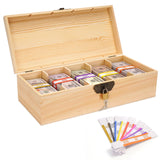 Mczxon Wooden Locking Currency Money Cash Tray with Coin Tray, 5 Compartment Wooden Cash Money Currency Organizer Storage Change Box Case Holder Moneyboxes with Lockable Cover 300 Money Wrappers Mczxon