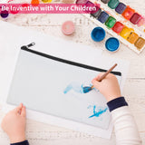 12 Pieces Cosmetic Bags Multipurpose Sublimation Blanks DIY Heat Transfer Makeup Bags Iron on Transfer Zipper Canvas Pouch Toiletry Pouch Pencil Bag for Travel DIY Craft School HOUSWEETY