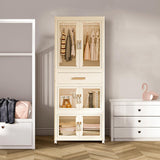 MU TU HD Large Portable Kids Closet Children's Armoire Adults Clothes Wardrobe Closet with Drawers and Doors, Collapsible Baby Costume Storage Organizer Kids Dress Up Storage Cabinet with Hanging MU TU HD