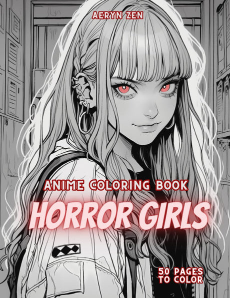 Anime Coloring Book: Horror Girls: Manga Art & Anime Enthusiasts Stress Relief Adult Coloring WoodArtSupply
