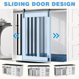 Lovinouse Large Dog Crate Furniture, 67" Wooden Dog Crates Kennel Furniture with Sliding Door, Storage Shelves and Drawers for Small, Medium and Large Dog, White+Black Tablet Lovinouse