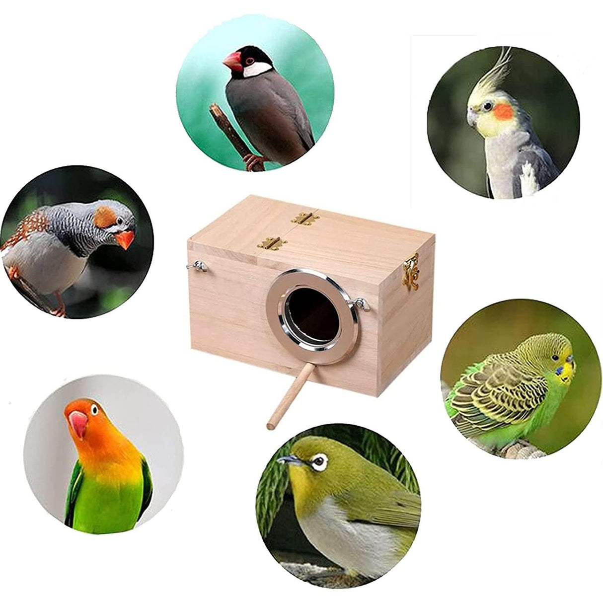 Parakeet Nesting Box, Bird Nest Breeding Box Cage Wood House for Finch Lovebirds Cockatiel Budgie Conure Parrot, 8'' X 5'' X 5'' Tfwadmx
