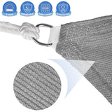 E&K Sunrise 16' x 20' Sun Shade Sail Rectangle Canopy Shade Cover UV Block for Patio Backyard Garden Outdoor (Gray) E&K