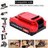 Lasica 2Pack Compatible with Porter Cable 3.0Ah 20V Battery, Replacement for Porter-Cable 20-Volt Battery PCC681L PCCK6118 PCCK647LB PCC685LP PCC682L PCC680L 20Volt MAX Cordless Tool Battery Packs Lasica