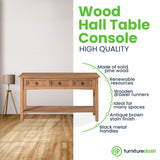 Farmhouse Solid Wood Hall Table with 3 Drawers - Furniture Dash 47.9" Console for Entryway and Foyer Furniture Dash