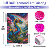 Lovepefe Dragon Diamond Art Painting Kits for Adults Paint with Diamond Kit for Beginners DIY Full Drill Gem Art Home Wall Decor 12 X 16 Inch Lovepefe