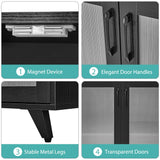 Panana Kitchen Buffet Server Table Accent Sideboard Cupboard Server Buffet Console Table with Doors Cabinet (49inch, Black) Panana