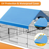 INJOPEXI Metal Chicken Coop 86"×40"×39" Chicken Runs for Yard with Cover Chicken Playpen Enclosure Chicken Pen Kennel Duck CoopCage for Outdoor Backyard Farm Rabbit Small Animal Dog Poultry Cat Hutch INJOPEXI