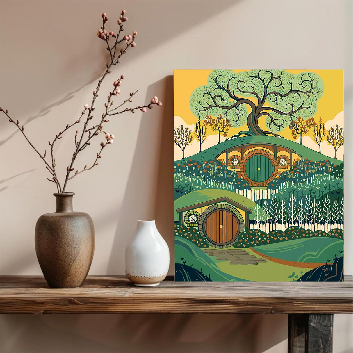 xcemhil Paint by Numbers Kit for Adults Landscape, Cabin Paint by Numbers for Adults, New Zealand House Paint by Number for Gifts and Home Wall Decor 16x20 Inch xcemhil