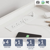 BELLEZE 66" TV Stand for TVs Up to 75", LED Light Entertainment Center with Power Outlet, 4 Drawers and 2-Tier Open Shelves TV Cabinet, TV Console for Living Room, Bedroom - Corrigan (White) BELLEZE