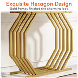 Tribesigns Gold Console Table, Faux Marble Entryway Narrow Sofa Table with Geometric Metal Base, 40 Inch Modern Accent Entrance Table for Living Room, Hallway, Foyer, White and Gold Tribesigns