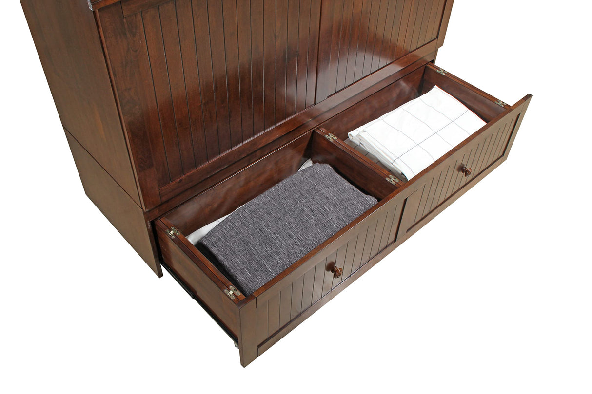 Mega Solutions Murphybedz Tuscany Murphy Cabinet Chest Bed with Charging Station 6 Inch, Queen (Tobacco) Mega Solutions