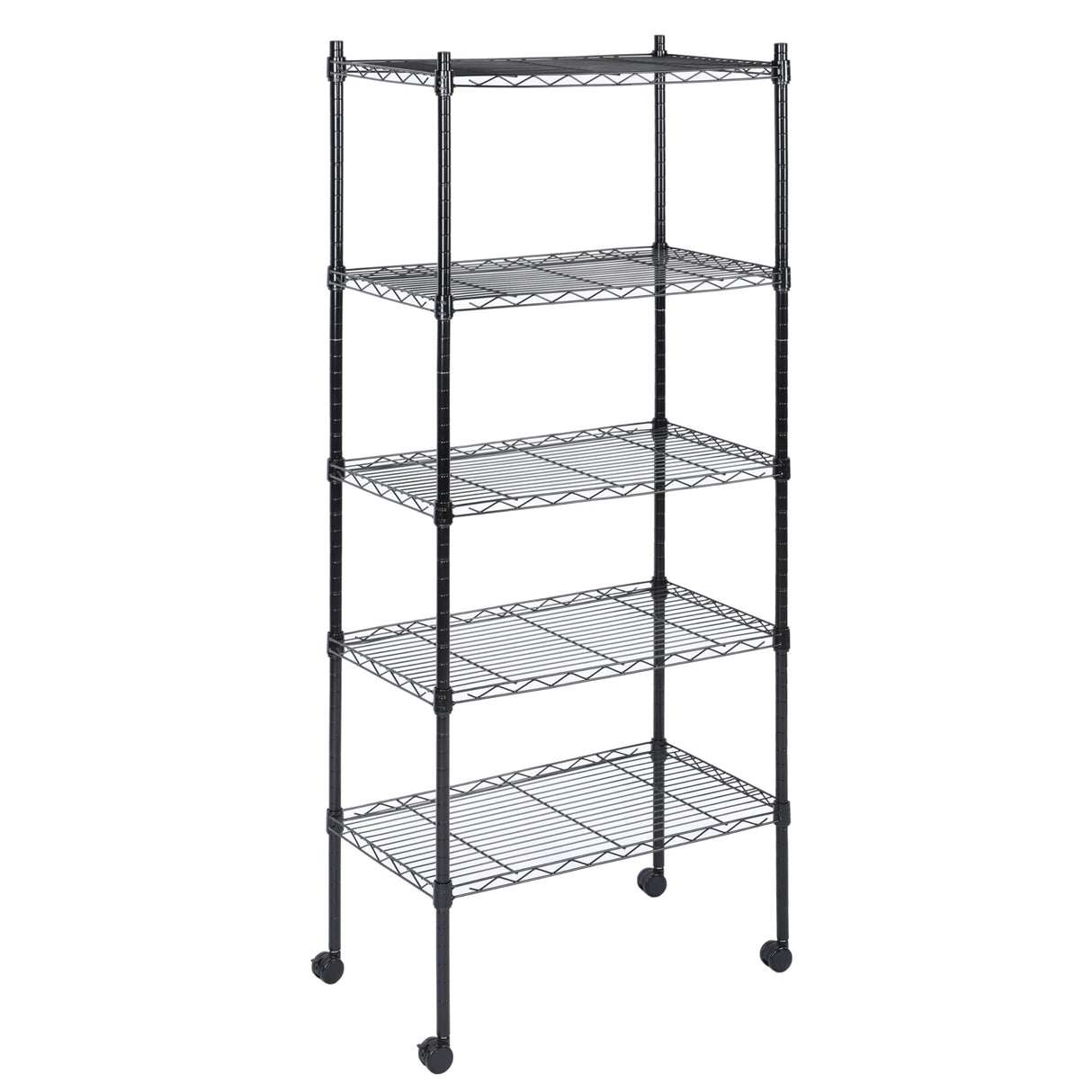 HealSmart Heavy Duty 5-Tier Shelving Units Adjustable, 65 "D x 14" W x 30 "H Wire Shelf with 1000 lbs Capacity, Black HealSmart