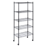 HealSmart Heavy Duty 5-Tier Shelving Units Adjustable, 65 "D x 14" W x 30 "H Wire Shelf with 1000 lbs Capacity, Black HealSmart