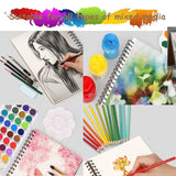 Mixed Media Sketch Pad,5.5" x 8.5" Spiral Bound (98lb/160gsm), 90 Sheets, Pack of 3, Durable Acid Free Sketchbook Hardcover Sketchbook, for Wet and Dry Media, Drawing, Painting (3 Pack- 5.5"X8.5") FONTSATTY