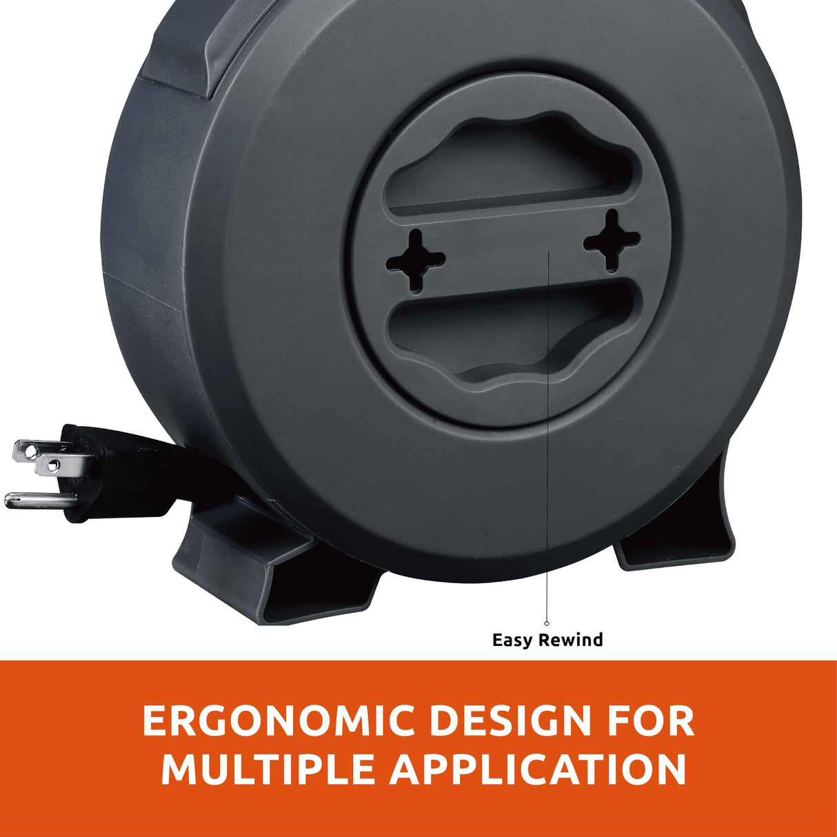 Link2Home Heavy Duty Retractable Extension Cord Reel 20 Ft. With 4 Outlets, 2 USB Ports & 16 AWG 3-Prong SJT Cord Link2Home