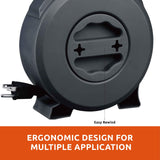 Link2Home Heavy Duty Retractable Extension Cord Reel 20 Ft. With 4 Outlets, 2 USB Ports & 16 AWG 3-Prong SJT Cord Link2Home